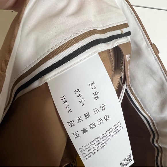 HUGO Boss Cotton High Rise Button Fly Tachino2 Trouser in Medium Beige - Picture 3 of 14